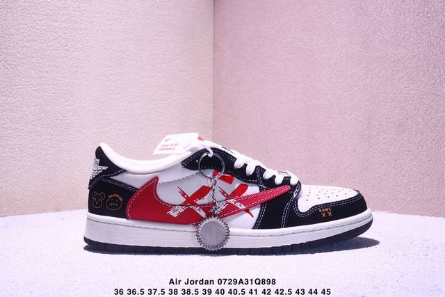 公司级Nike Air Jordan 1 X Travis Scott Aj1倒勾 乔一倒钩 ‘Diy’定制 耐克 低帮文化篮球鞋 完美品质出货 细节如图所示