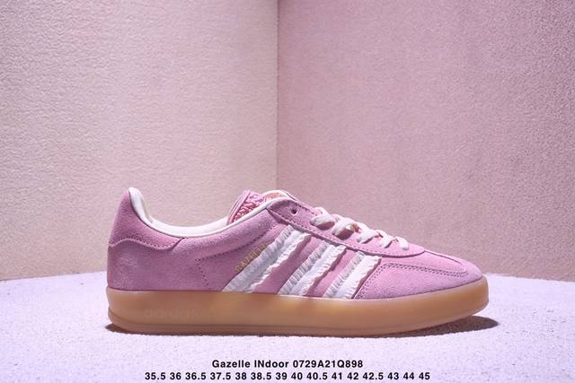 公司级Adidas Originals Gazelle Indoor 三叶草休闲防滑耐磨低帮板鞋鞋头出色设计 塑就出众贴合感稳固的后跟贴合足部曲线设计软弹舒适
