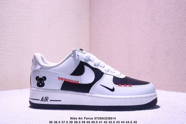 海外爆款限量发售！高端定制Nike Air Force 1 '07 Low 暴力熊联名--- 白浅灰黑钩 高端定制 低帮休闲板鞋 定制鞋盒 大厂纯原品质出货 超