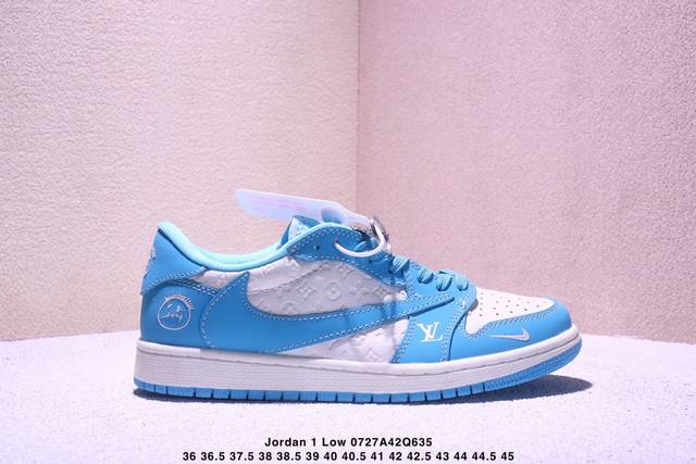 高端定制 Travis Scott X Jordan 1 Low “迪奥联名 米灰绿” 乔丹倒勾低帮休闲板鞋 原厂全头层皮 大厂纯原品质出货 纯正版型 定制鞋盒