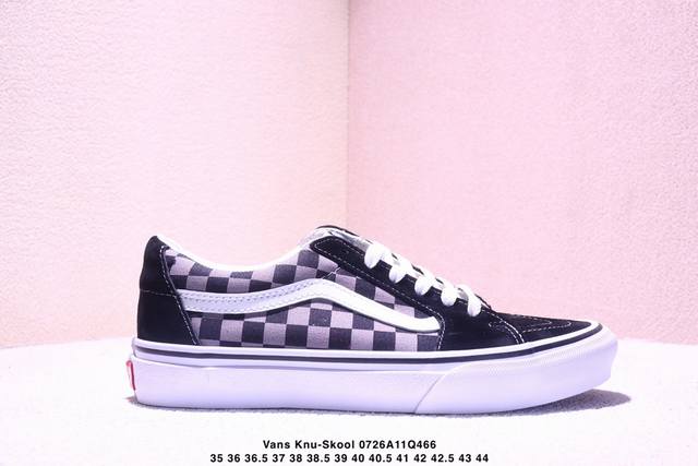 猪八材料 Vans Knu-Skool 幻影棋盘格！“深空灰棋盘格拼接麂皮”，百搭这一方面属实是拉满了！国外发售款，库存不多，速度抢购~尺码：35 36 36.