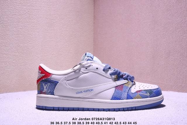 公司级Nike Air Jordan 1 X Travis Scott Aj1倒勾 乔一倒钩 ‘Diy’定制 耐克 低帮文化篮球鞋 完美品质出货 细节如图所示