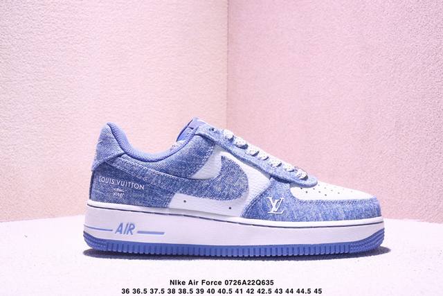 海外限量发售！公司级Nike Air Force 1 '07 Low Lv联名--冰蓝牛仔 空军一号低帮 运动鞋 休闲鞋 折边针车 工艺难度大 原楦头原纸板 原