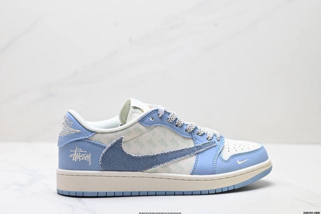 公司级Nike Air Jordan 1 X Travis Scott Aj1倒勾 乔一倒钩 ‘Diy’定制 耐克 低帮文化篮球鞋 完美品质出货 细节如图所示