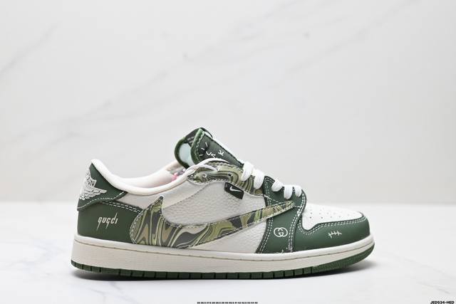 公司级Nike Air Jordan 1 X Travis Scott Aj1倒勾 乔一倒钩 ‘Diy’定制 耐克 低帮文化篮球鞋 完美品质出货 细节如图所示