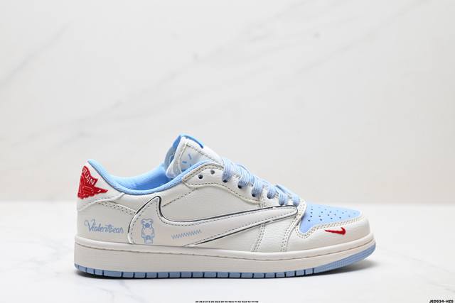 公司级Nike Air Jordan 1 X Travis Scott Aj1倒勾 乔一倒钩 ‘Diy’定制 耐克 低帮文化篮球鞋 完美品质出货 细节如图所示