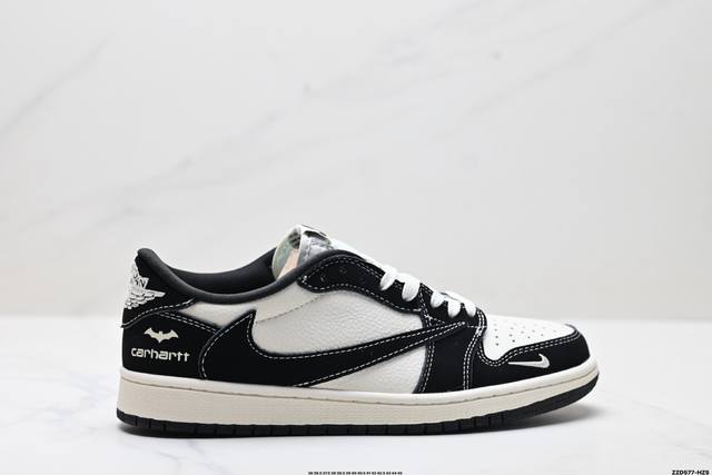 公司级Nike Air Jordan 1 X Travis Scott Aj1倒勾 乔一倒钩 ‘Diy’定制 耐克 低帮文化篮球鞋 完美品质出货 细节如图所示