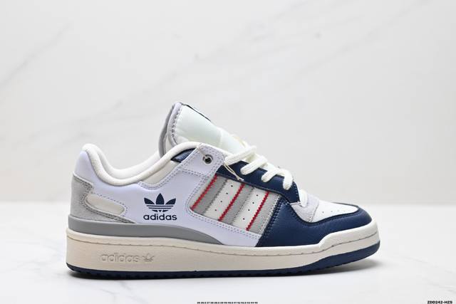 公司级Adidas Forum Low Cl三叶草低帮经典魔术贴复古板鞋 男女潮流头层皮休闲鞋原楦原数据开发 采用牛培皮革材质全头层皮鞋面 原盒原标 专供外贸渠
