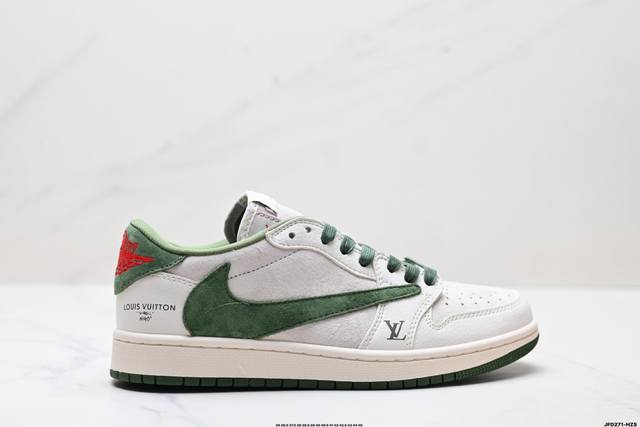 特价 公司级Nike Air Jordan 1 X Travis Scott Aj1倒勾 乔一倒钩 ‘Diy’定制 耐克 低帮文化篮球鞋 完美品质出货 细节如图