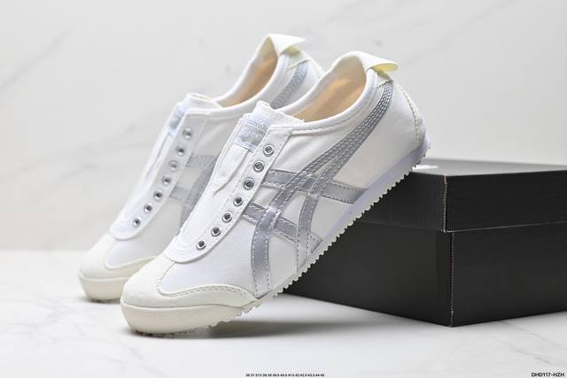 真标Onitsuka Tiger鬼冢虎 Mexico 66 Slip-On 一脚蹬低帮夏季透气运动休闲鞋货号:1183A962-101尺码:36 37 37.5