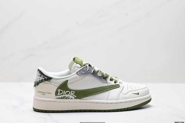 公司级Nike Air Jordan 1 X Travis Scott Aj1倒勾 乔一倒钩 ‘Diy’定制 耐克 低帮文化篮球鞋 完美品质出货 细节如图所示