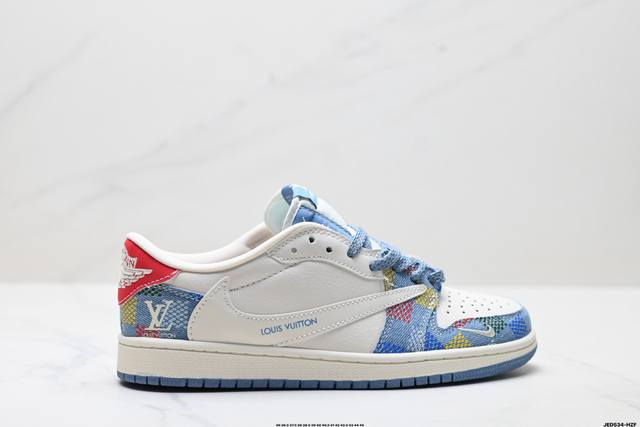 公司级Nike Air Jordan 1 X Travis Scott Aj1倒勾 乔一倒钩 ‘Diy’定制 耐克 低帮文化篮球鞋 完美品质出货 细节如图所示