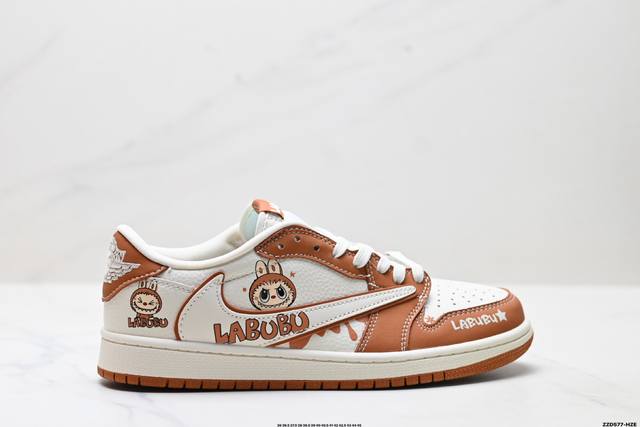 公司级Nike Air Jordan 1 X Travis Scott Aj1倒勾 乔一倒钩 ‘Diy’定制 耐克 低帮文化篮球鞋 完美品质出货 细节如图所示