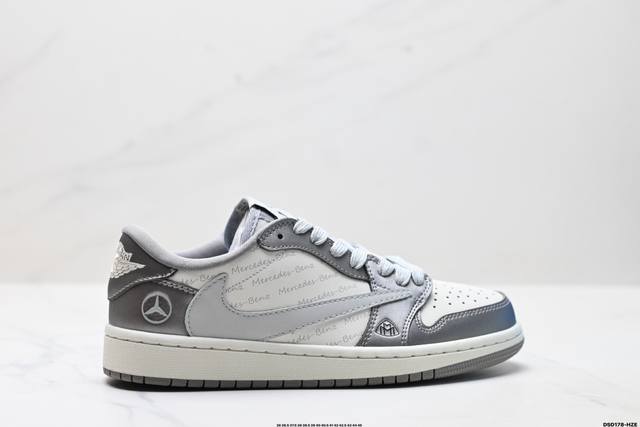 特价 公司级Nike Air Jordan 1 X Travis Scott Aj1倒勾 乔一倒钩 ‘Diy’定制 耐克 低帮文化篮球鞋 完美品质出货 细节如图