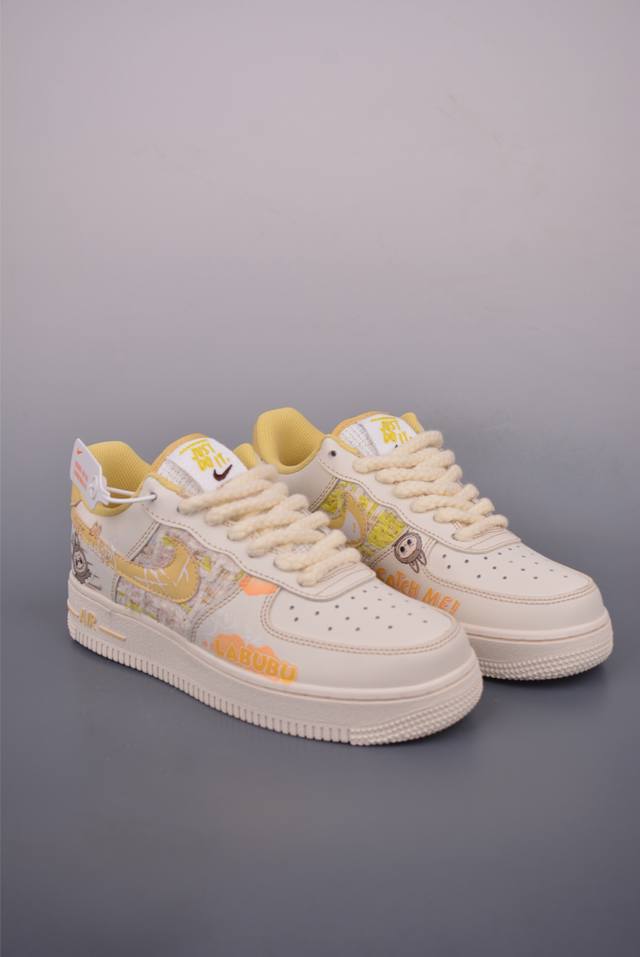 Nike Air Force 1 Low Labubu联名原楦头原纸板 打造纯正空军版型专注外贸渠道 全掌内置蜂窝气垫 原盒配件 原厂中底钢印、拉帮完美 官方货