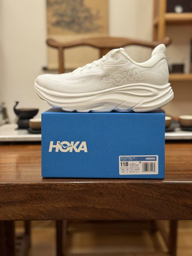 公司级 平台货 Hoka One Clifto 10 克里夫顿10 高端Hoka 一比一复刻 高度还原 白色 1162031 Wwh 男女鞋 36 36.5 3