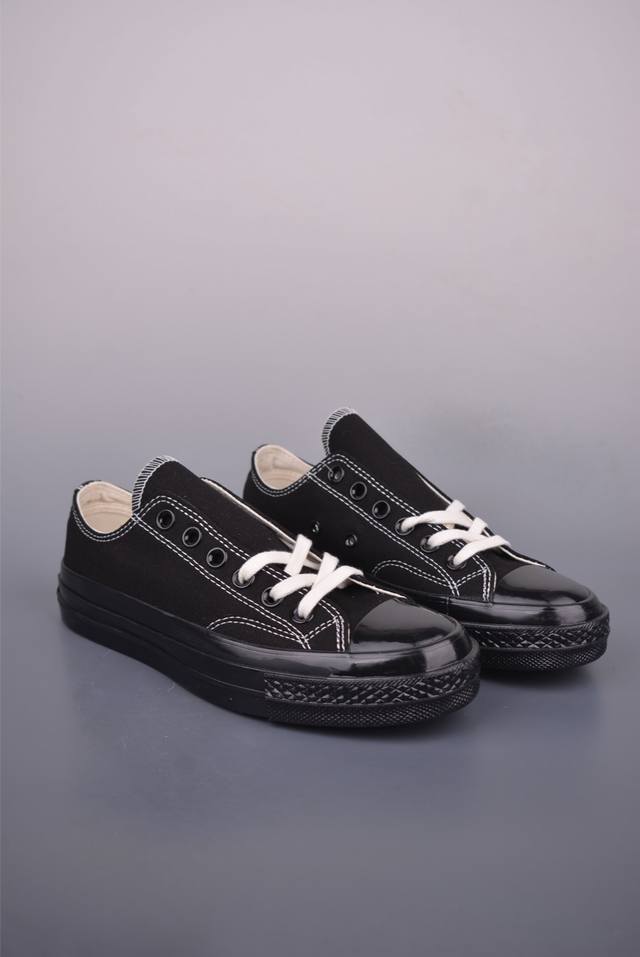 Converse Chuck 1970S 黑武士 匡威官方 防滑耐磨复古休闲帆布鞋经典70S鞋型加持全黑帆布鞋身 全黑永不过时 自带复古氛围 百搭耐穿货号：A1
