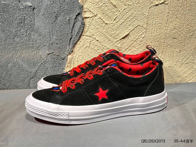 市面最为正确Pu硅蓝中底萌到犯规，凯蒂猫联名Hello Kitty X Converse One Star Suede Ox Top低帮麂皮硫化板鞋“浅灰猫脸五
