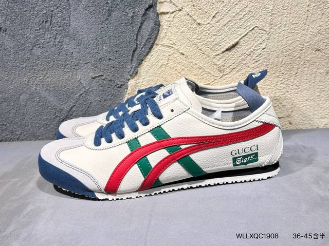 新品上市实拍 Asics Ointsuka Tiger Moage Co亚瑟士鬼冢虎复古经典跑鞋产品从款式颜色造型上体现出追求舒适和细节的完美 鞋类更是推崇手工