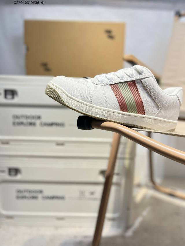 Gucci Distressed Screener Sneaker古驰经典厚底原型复古百搭老爹板鞋 复古学院风546551 Qs7042319#36-41