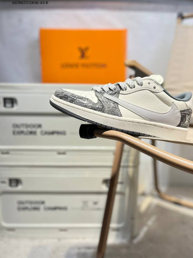 公司级头层皮Lv X 乔丹Air Jordan 1 Low Aj1低帮系列篮球鞋 官方同步配色 原装级产物 #拒绝公底 立体鞋型 细节完美 高清洁度Xs7089