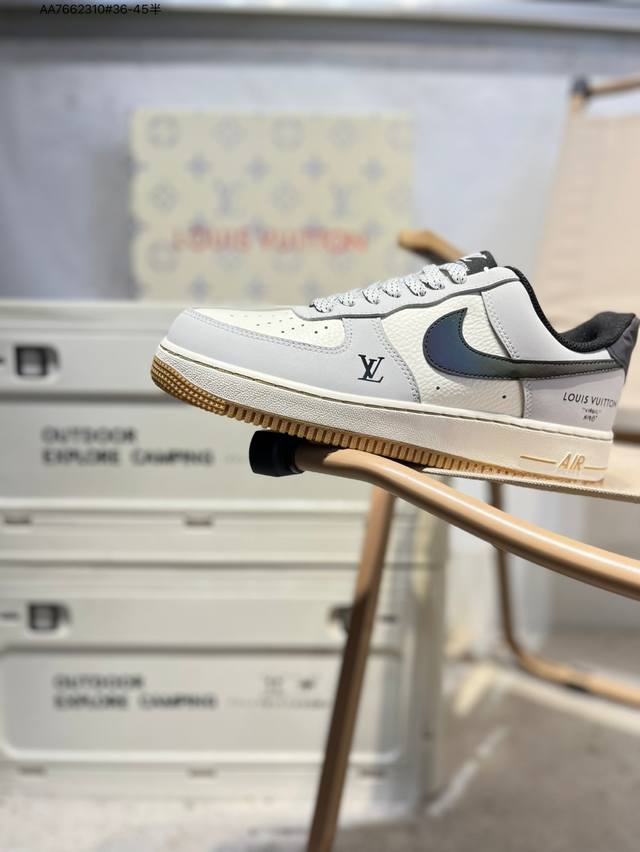 Lv X Nk Air Force 1'07 Low 空军一号低帮休闲板鞋 #定制皮料 原楦原纸板 纯正空军版型 高清洁度 内置全掌气垫Lw9279 Aa766