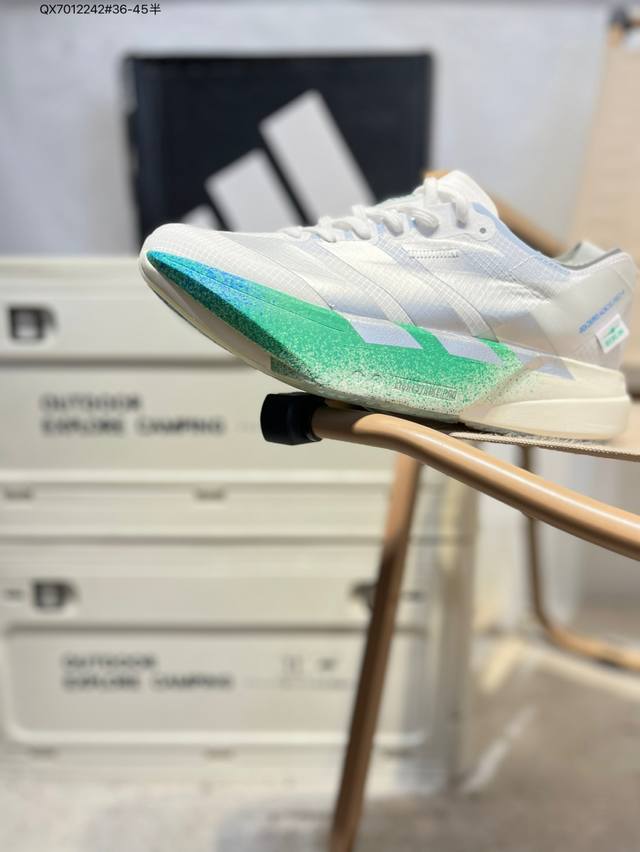 Adidas Adizero Adios Pro 4M 马拉松飞线贾卡轻质透气休闲运动跑步鞋采用双层透气网纱 Flywire动态飞线绑缚鞋面材质 内置Zoom小