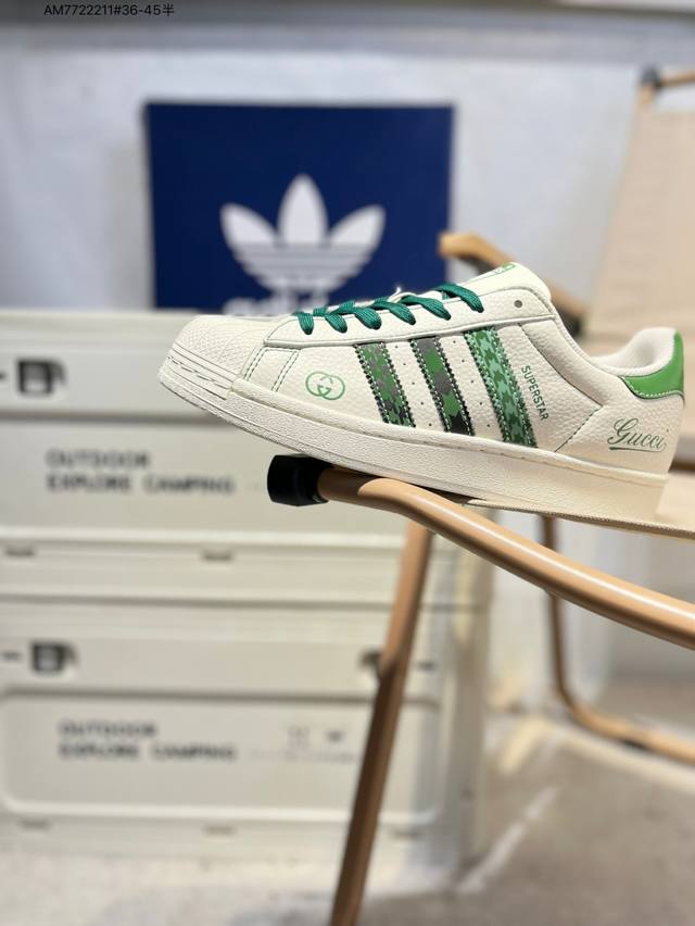 古驰 X Adidas Originals Superstar 经典配色 经典贝壳头官网同步 实拍首发渠道正品订单 诠释市场最高工艺水平区别市面普通真标版本，进