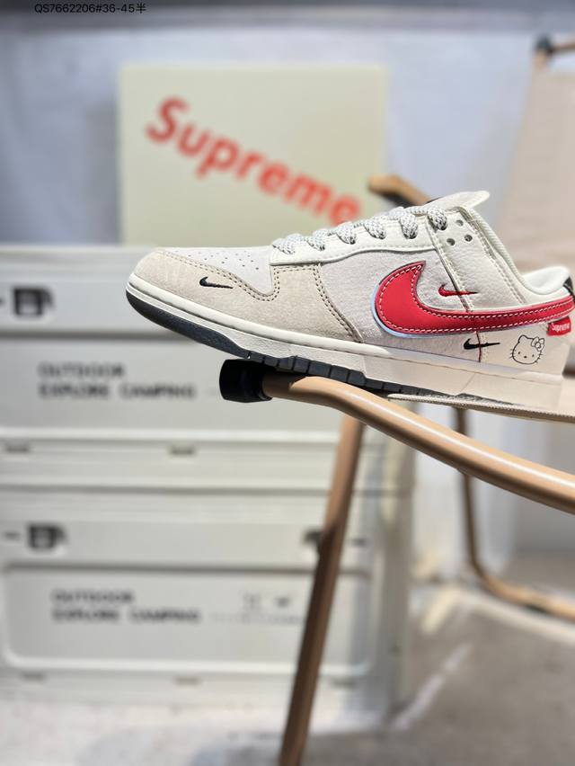 凯蒂猫X Nike Sb Dunk Low 大厂出品 极力推荐 新配色原装头层材料 独家版型蒸餾加工帶來的是更好的视觉和脚感体验大厂纯原品质出货 清洁度 电绣工