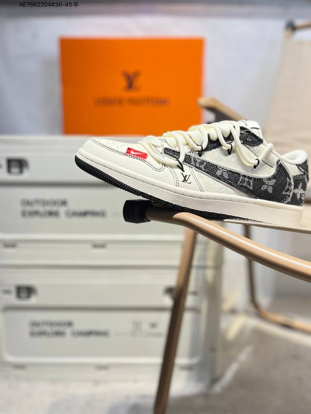 公司级头层皮Lv X 乔丹Air Jordan 1 Low Aj1低帮系列篮球鞋 官方同步配色 原装级产物 #拒绝公底 立体鞋型 细节完美 高清洁度Yx5066