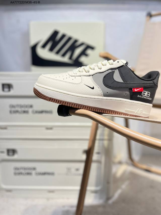 Nk Air Force 1'07 Low 空军一号低帮休闲板鞋 #定制皮料 原楦原纸板 纯正空军版型 高清洁度 内置全掌气垫Hj3318 Aa777 1#36