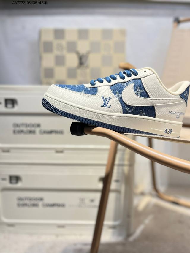 Lv X Nk Air Force 1'07 Low 空军一号低帮休闲板鞋 #定制皮料 原楦原纸板 纯正空军版型 高清洁度 内置全掌气垫Sc9207 Aa777