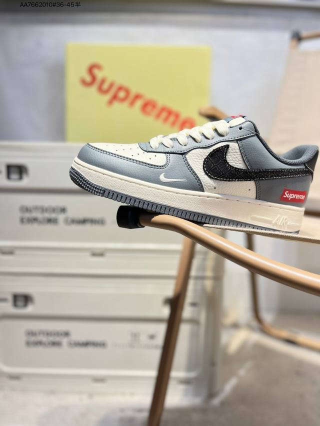 Supreme X Nk Air Force 1'07 Low 空军一号低帮休闲板鞋 #定制皮料 原楦原纸板 纯正空军版型 高清洁度 内置全掌气垫Hs8068