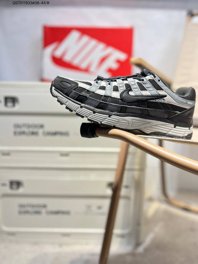 耐克 Nike P-6000 Laser Blue 复古科技个性运动老爹鞋。该鞋款鞋面采用纵横交错的覆面，重现 0 年代跑鞋风格，同时搭配缓震鞋垫，带来舒适的步
