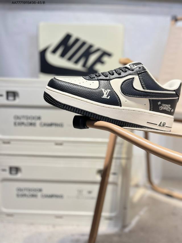 Lv X Nk Air Force 1'07 Low 空军一号低帮休闲板鞋 #定制皮料 原楦原纸板 纯正空军版型 高清洁度 内置全掌气垫Hj3318 Aa777