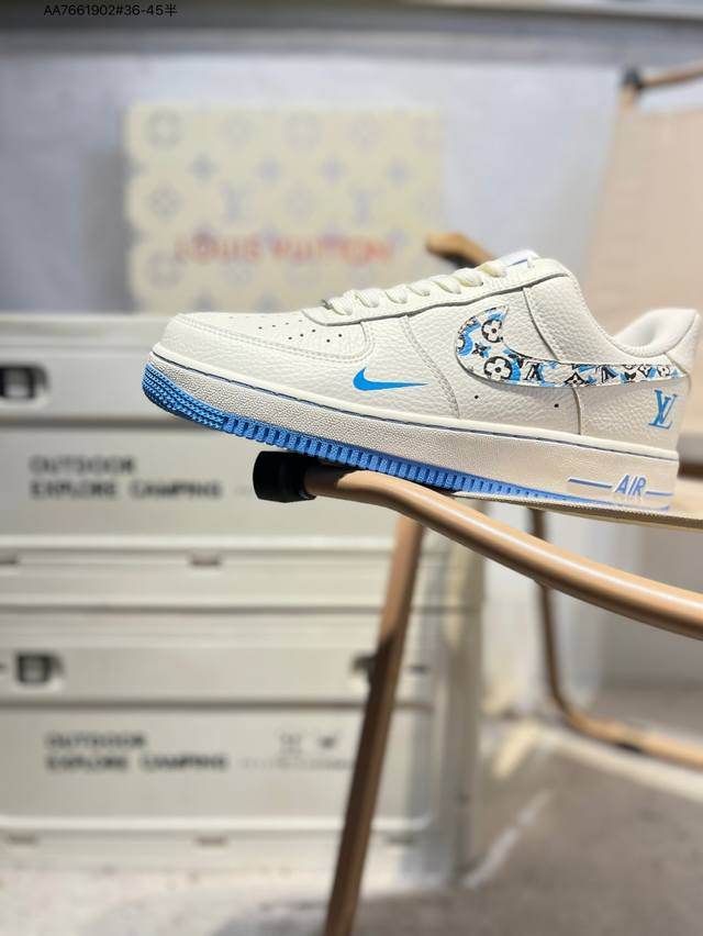 公司级头层皮Lv X Nk Air Force 1'07 Low 空军一号低帮休闲板鞋 #定制皮料 原楦原纸板 纯正空军版型 高清洁度 内置全掌气垫Lw9279
