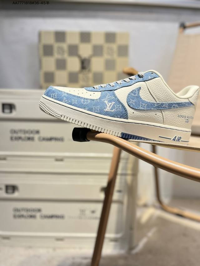 公司级头层皮Lv X Nk Air Force 1'07 Low 空军一号低帮休闲板鞋 #定制皮料 原楦原纸板 纯正空军版型 高清洁度 内置全掌气垫Sc0601