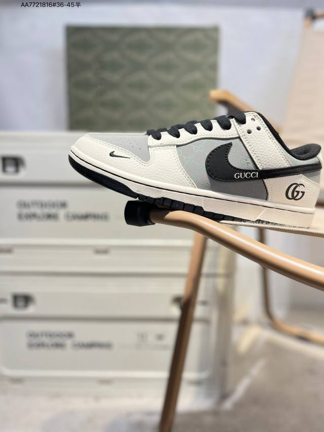 古驰 X Nike Sb Dunk Low 大厂出品 极力推荐 新配色原装头层材料 独家版型蒸餾加工帶來的是更好的视觉和脚感体验大厂纯原品质出货 清洁度 电绣工