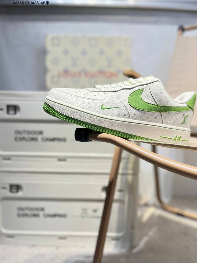 Lv X Nk Air Force 1'07 Low 空军一号低帮休闲板鞋 #定制皮料 原楦原纸板 纯正空军版型 高清洁度 内置全掌气垫Lw9279 Aa766