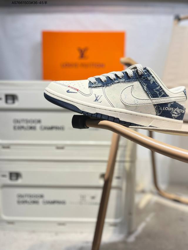 Lv X Nike Sb Dunk Low 大厂出品 极力推荐 新配色原装头层材料 独家版型蒸餾加工帶來的是更好的视觉和脚感体验大厂纯原品质出货 清洁度 电绣工