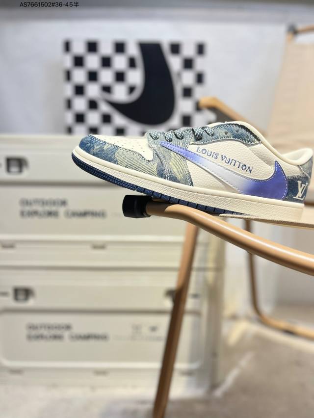 公司级头层皮Lv X 乔丹Air Jordan 1 Low Aj1低帮系列篮球鞋 官方同步配色 原装级产物 #拒绝公底 立体鞋型 细节完美 高清洁度Xq1979