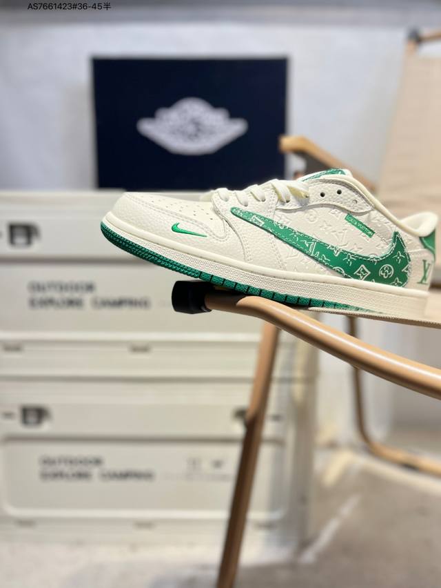 公司级头层皮Lv X 乔丹Air Jordan 1 Low Aj1低帮系列篮球鞋 官方同步配色 原装级产物 #拒绝公底 立体鞋型 细节完美 高清洁度Xs2025