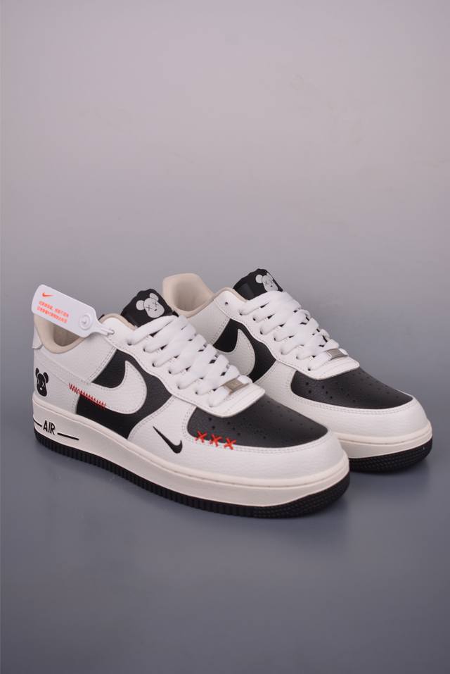 Nike Air Force 1 Low 暴力熊联名原楦头原纸板 打造纯正空军版型专注外贸渠道 全掌内置蜂窝气垫 原盒配件 原厂中底钢印、拉帮完美 官方货号: