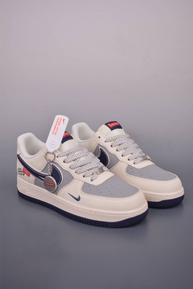 Nike Air Force 1 Low Supreme联名原楦头原纸板 打造纯正空军版型专注外贸渠道 全掌内置蜂窝气垫 原盒配件 原厂中底钢印、拉帮完美 官方