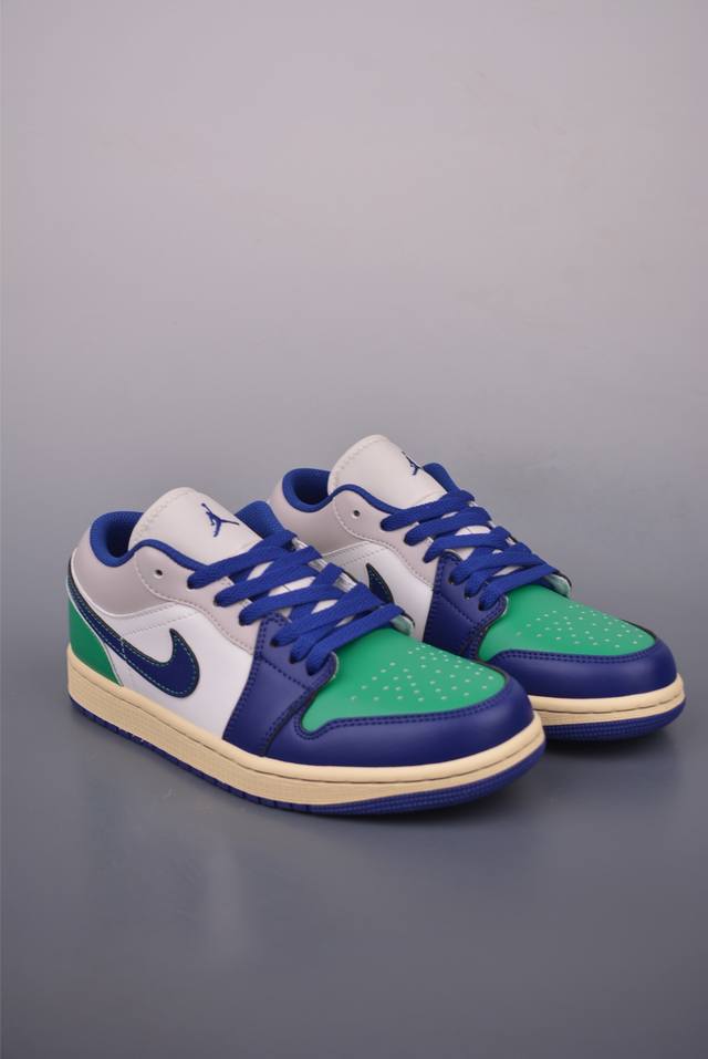 Air Jordan 1 Low 米蓝绿Aj1乔1低帮休闲板鞋 同步官方配色 市场唯一独家头层皮打造 原鞋原档案开发 原厂皮料 原档冲孔鞋头 正确满胶鞋垫 四线