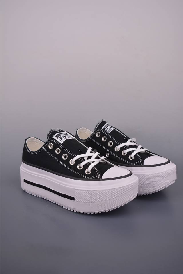 Converse All Star Liftplatform Double Stack 匡威新款 厚底增高休闲帆布鞋 全新增高系列 不增重量 轻盈增高标志性围条