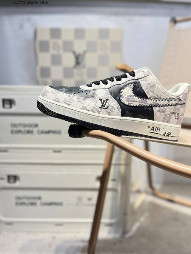 Lv X Nk Air Force 1'07 Low 空军一号低帮休闲板鞋 #定制皮料 原楦原纸板 纯正空军版型 高清洁度 内置全掌气垫Sc0601 Aa777