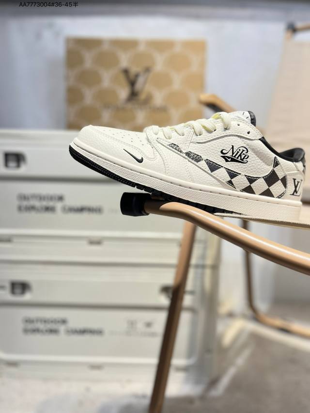 公司级头层皮Lv X 乔丹Air Jordan 1 Low Aj1低帮系列篮球鞋 官方同步配色 原装级产物 #拒绝公底 立体鞋型 细节完美 高清洁度Ld2028
