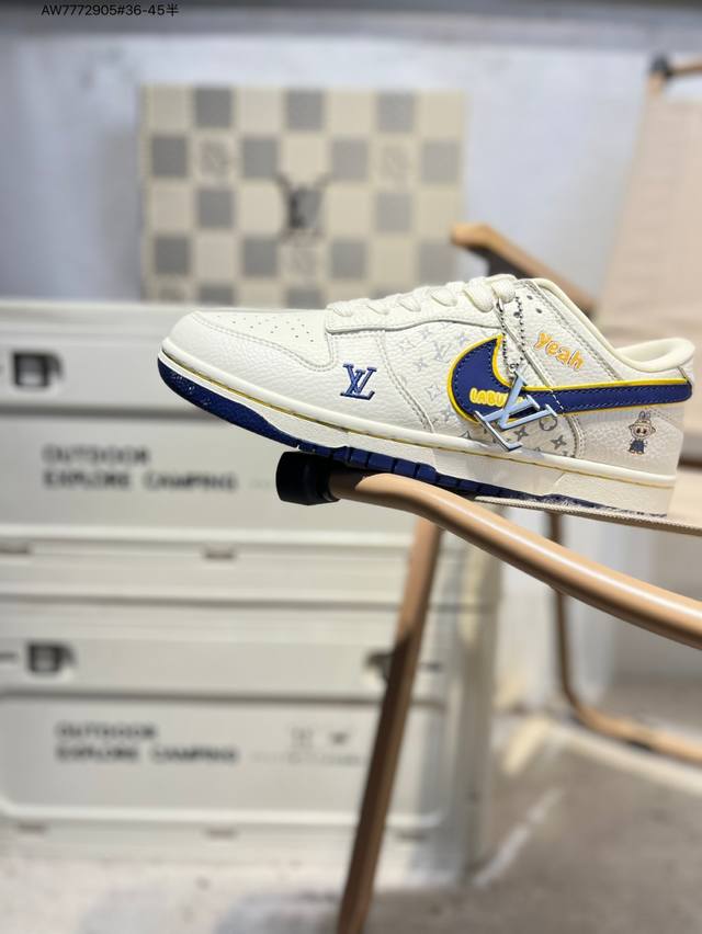 Lv X Nike Sb Dunk Low 大厂出品 极力推荐 新配色原装头层材料 独家版型蒸餾加工帶來的是更好的视觉和脚感体验大厂纯原品质出货 清洁度 电绣工