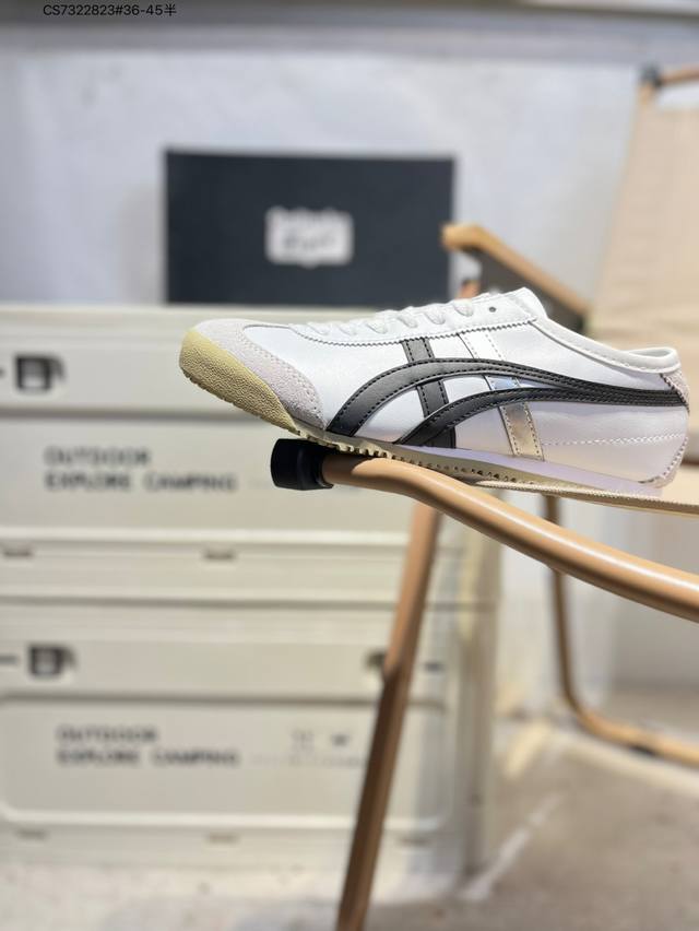 Onitsuka Tiger Mexico 66 Sd 鬼冢虎 墨西哥升级版系列低帮复古经典虎爪百搭休闲 皮革慢跑鞋 采用软质粒面牛剖革组合翻毛皮饰条鞋面材质D
